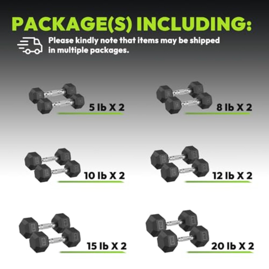 Hex Dumbbell 45-480 lb Set Rub - đánh giá và giá Hex Dumbbell Set