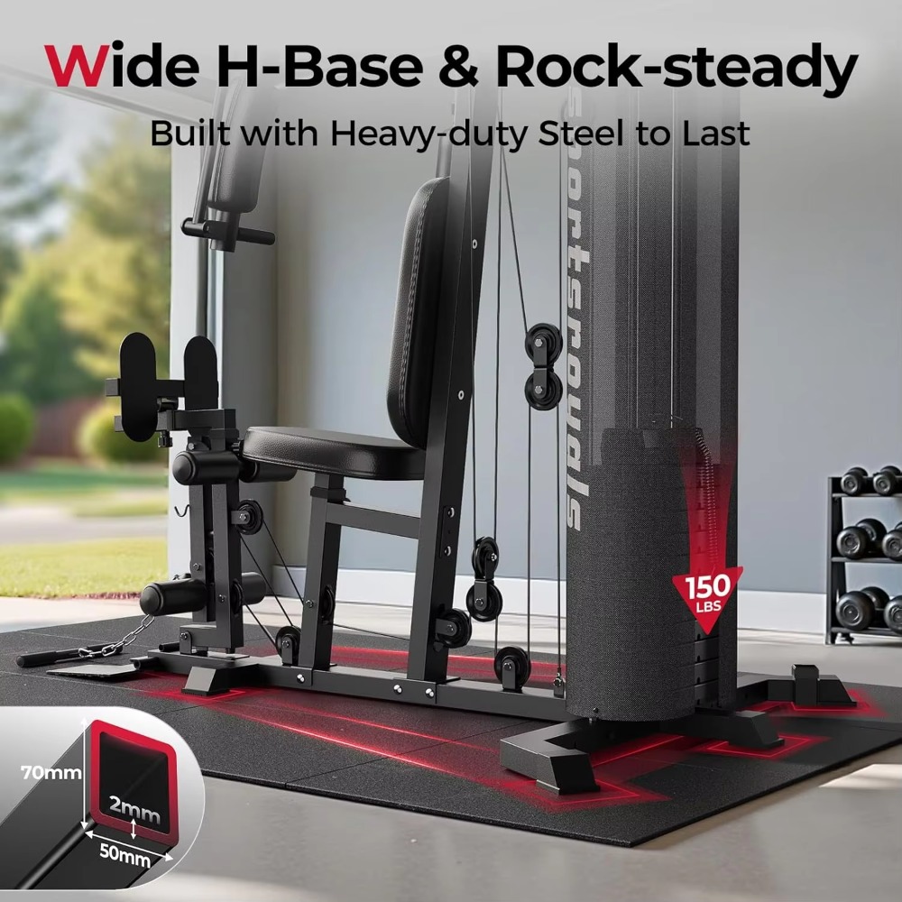 Multifunctional Home Gym 150LB - đánh giá và giá Home Gym Cable Machine With Weight Stack