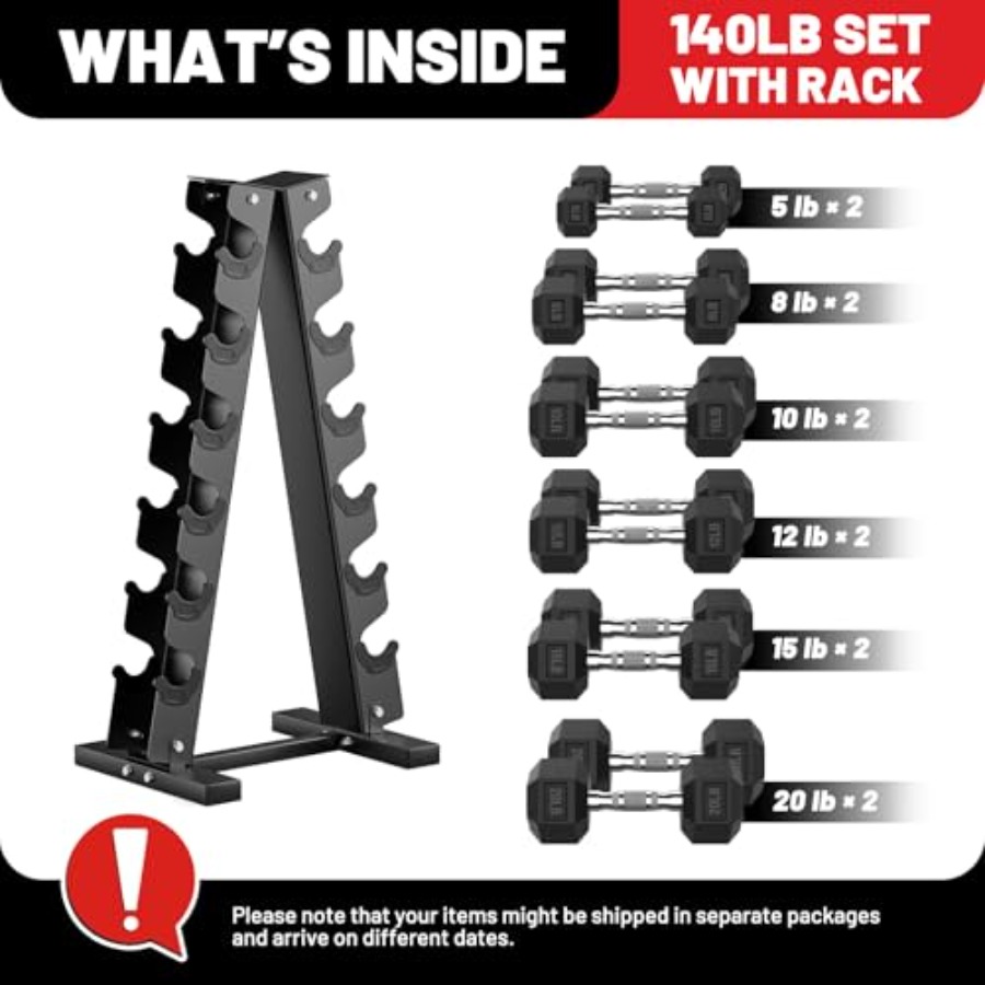 Rubber Encased Hex Dumbbell Se - đánh giá và giá Hex Dumbbell Set