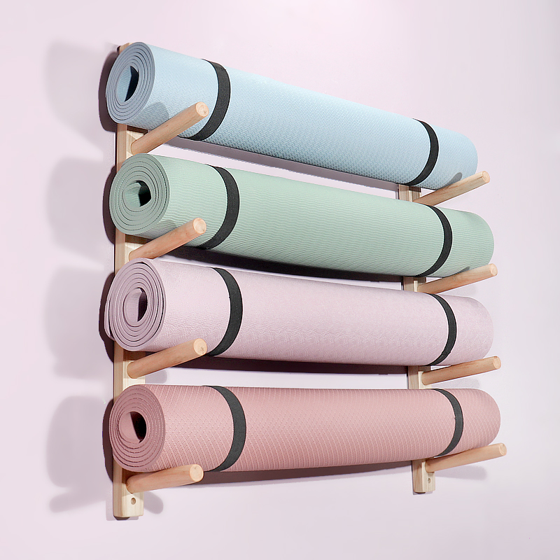 Wooden Yoga Mat Holder Wall Mo - đánh giá và giá Home Gym Yoga Studio
