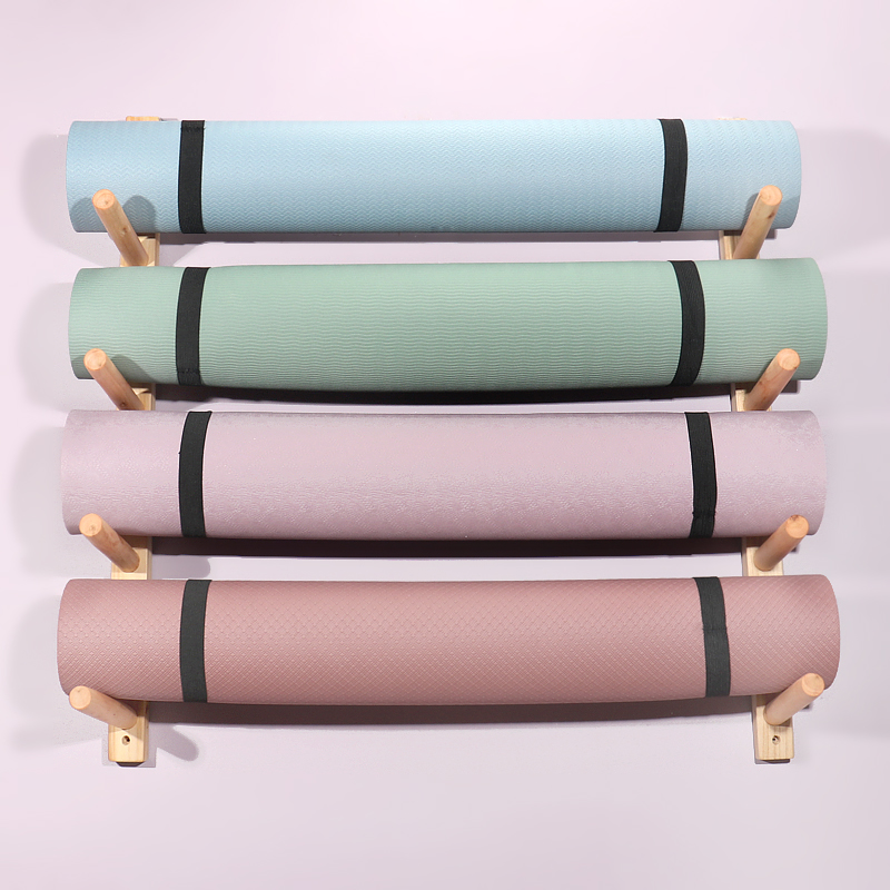Wooden Yoga Mat Holder Wall Mo - đánh giá và giá Home Gym Yoga Studio