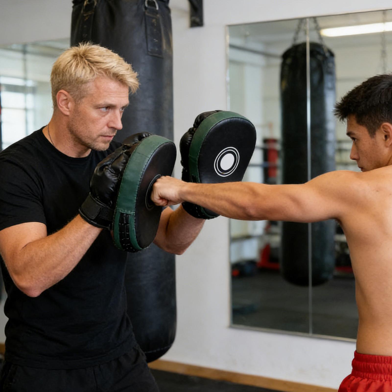 Boxing Pads Mitts PU Leather E - đánh giá và giá Home Gym Routine